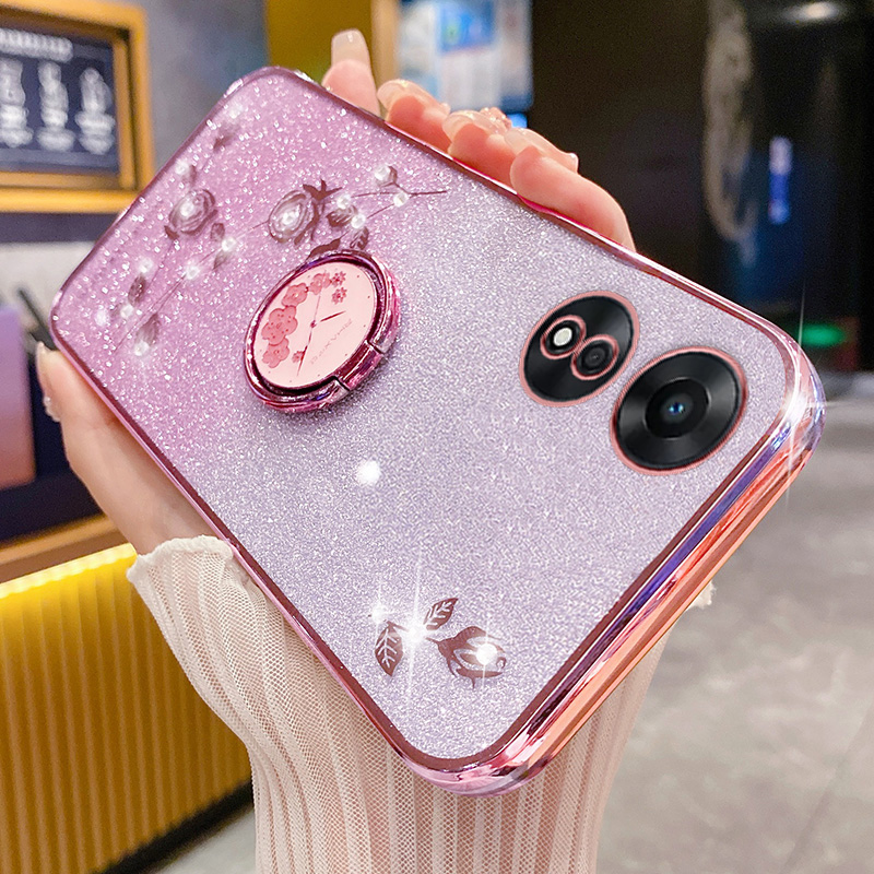 oppoA58手机壳玫瑰花支架