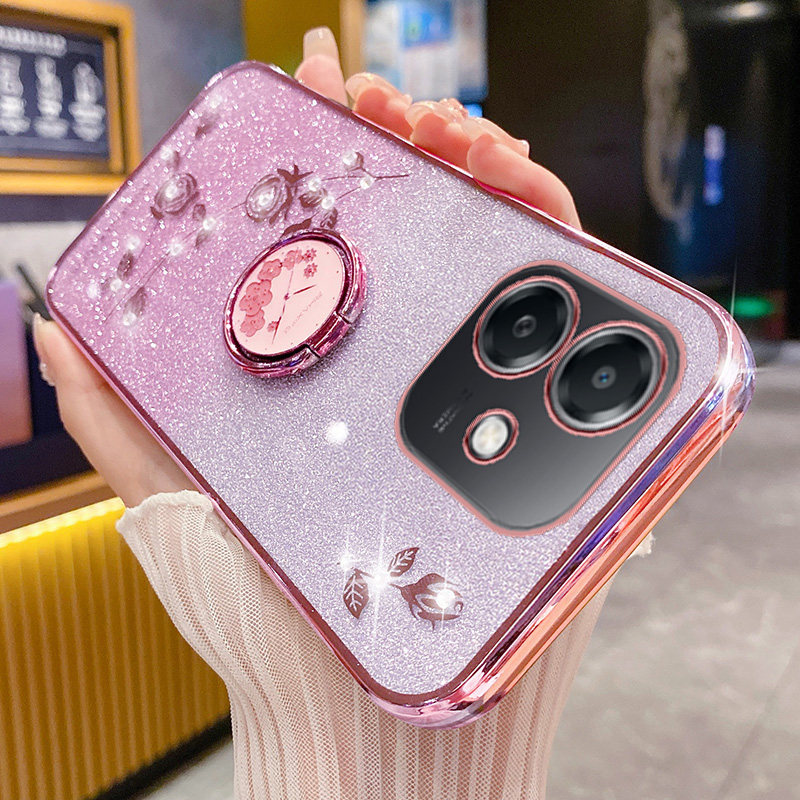 艾欧芭适用oppoA5活力版手机壳oppo保护A5硅胶套5G镜头全包PKV110防摔软壳opa闪粉玫瑰指环支架板花水钻新款