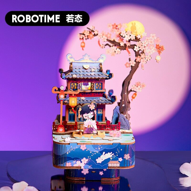 若态手工diy八音盒木质立体拼图