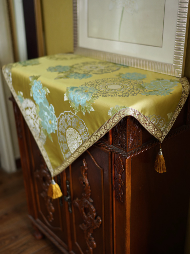 Light luxury goose yellow coffee table tablecloth Round table cloth Square tablecloth table cloth Bed cabinet cover cloth Dust cover towel