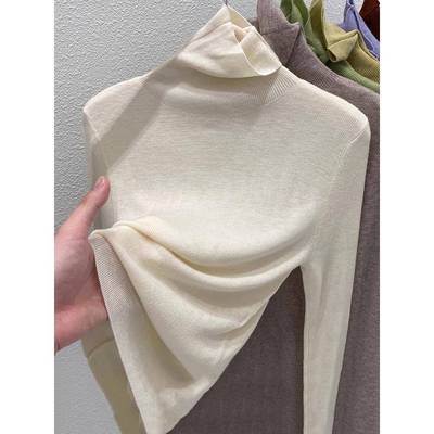 高领打底衫女冬季修身毛衣配大衣内搭堆堆领针织衫上衣1209w
