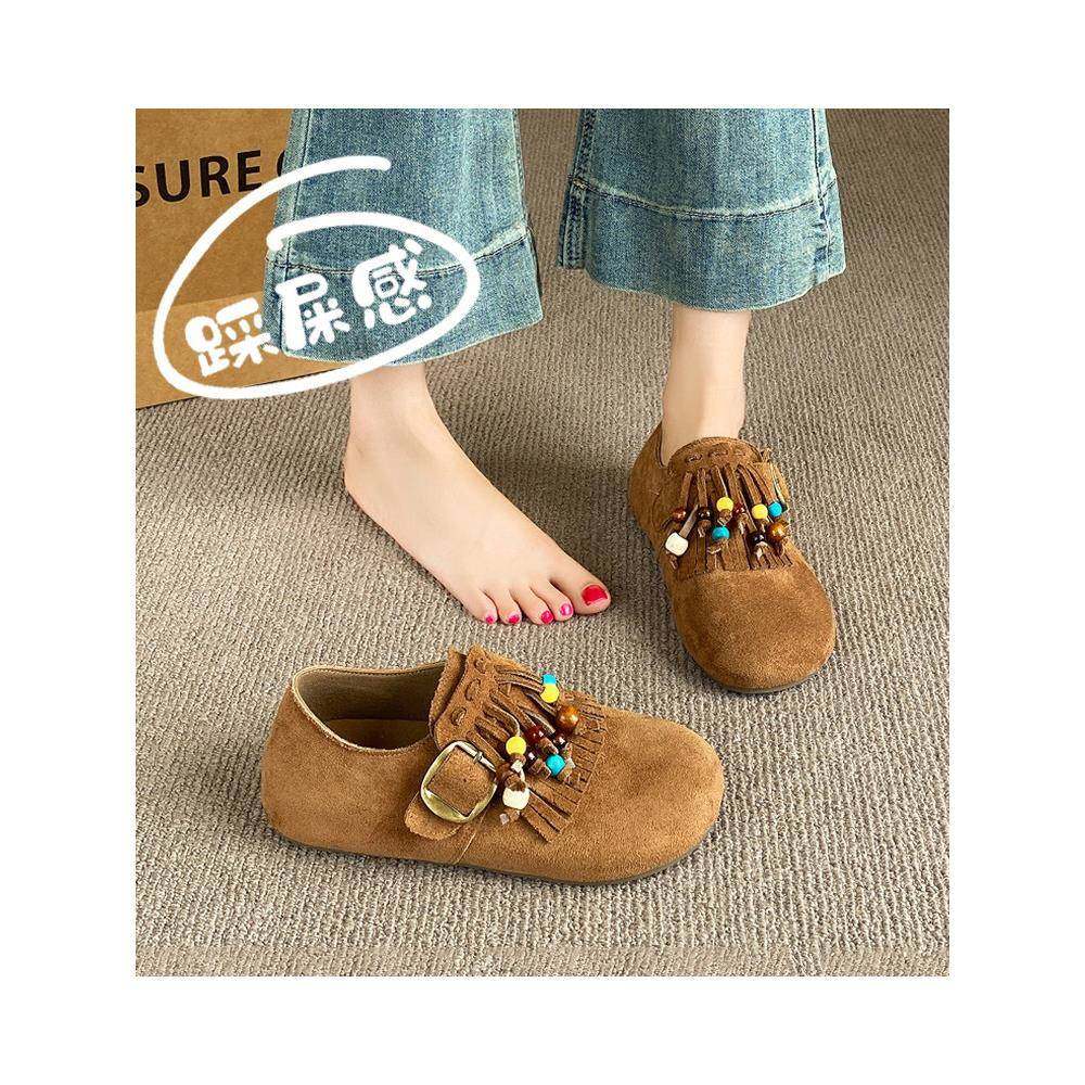 春秋软底一脚蹬勃肯鞋女款2026新款包头时尚百搭流苏豆豆单0121z,女鞋,勃肯鞋/软木鞋,淘宝优惠券,粉丝福利购,淘宝优惠卷