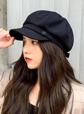 秋冬新款八角帽女韩版s秋季英伦贝雷画家帽黑色鸭舌帽报童0905z