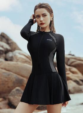 泳衣女连体2026新款长袖大码微胖遮肉保守胖mm泡温泉女士泳0122w