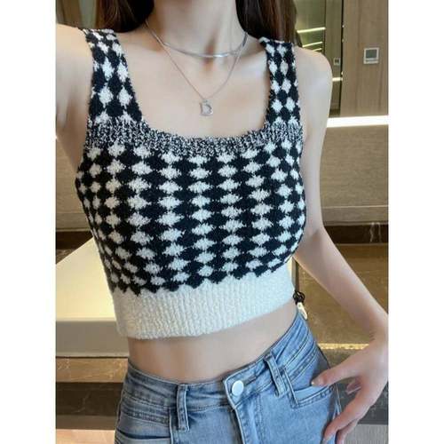 时尚秋冬保暖内搭吊带短款背心加绒加厚带胸垫免穿文胸内穿1218h