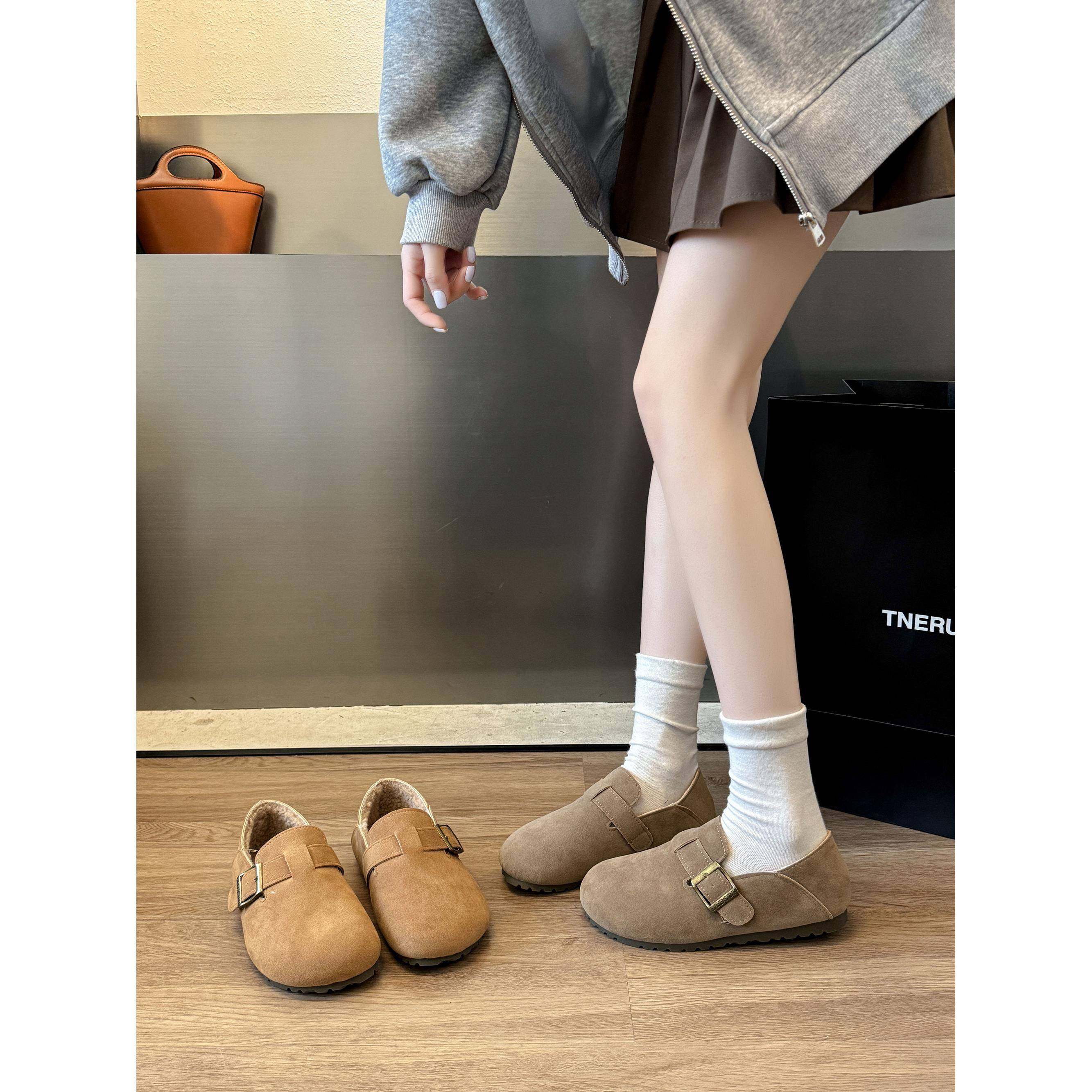 覆古加绒勃肯鞋女2026年春秋新款平底一脚蹬拖鞋全包博肯单0122w,女鞋,勃肯鞋/软木鞋,淘宝优惠券,粉丝福利购,淘宝优惠卷