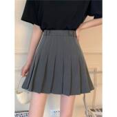 灰色大码 百褶裙女春秋半身裙高腰显瘦a字裙西装 裙jk黑色胖MM0128r