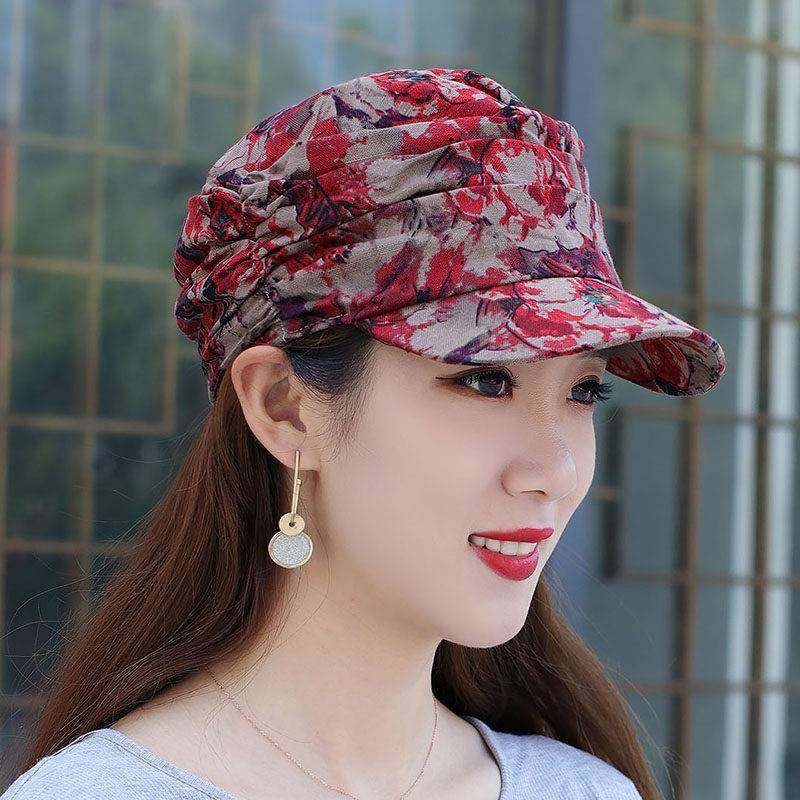 帽子女春季印花时尚平顶帽减龄鸭舌帽中老年妈妈花朵布帽月0122w,服饰配件/皮带/帽子/围巾,帽子,淘宝优惠券,粉丝福利购,淘宝优惠卷