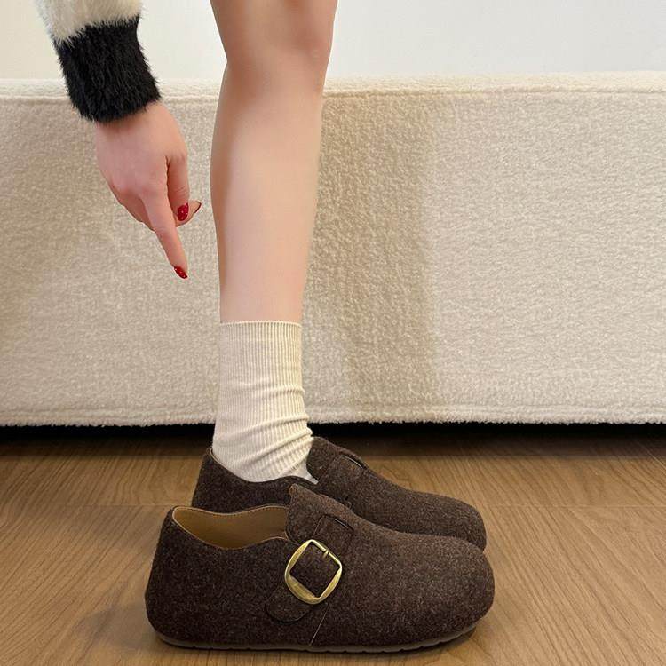 春秋巨好看厚底增高灰色加绒呢子勃肯鞋女2026新款豆豆鞋博0121z,女鞋,勃肯鞋/软木鞋,淘宝优惠券,粉丝福利购,淘宝优惠卷