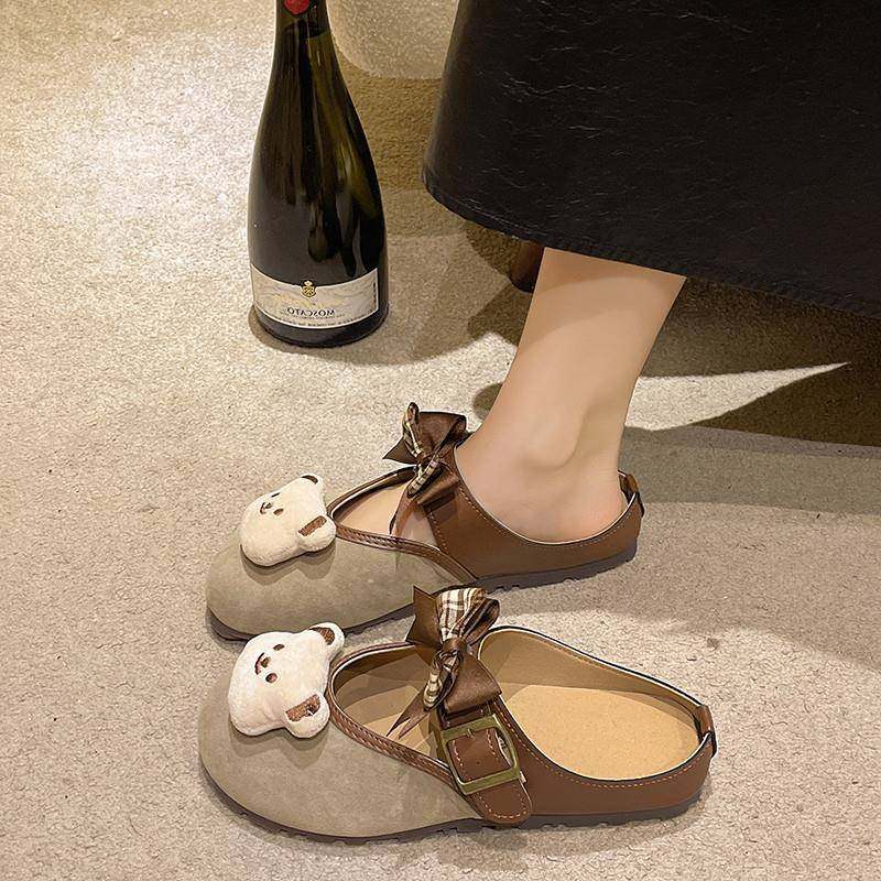 春秋包头半拖鞋女外穿2026年新款蝴蝶结平底凉拖鞋覆古勃肯0121z,女鞋,勃肯鞋/软木鞋,淘宝优惠券,粉丝福利购,淘宝优惠卷