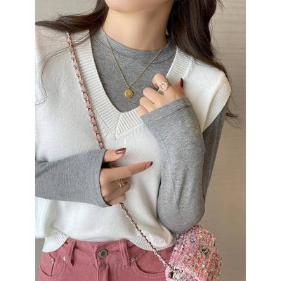 打底衫女内搭修身2025新款冬季白色长袖T恤小立领色显瘦上衣1119w