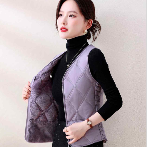 秋冬保暖背心新款内穿女士加绒马甲贴身马夹外穿显瘦内胆修1023k