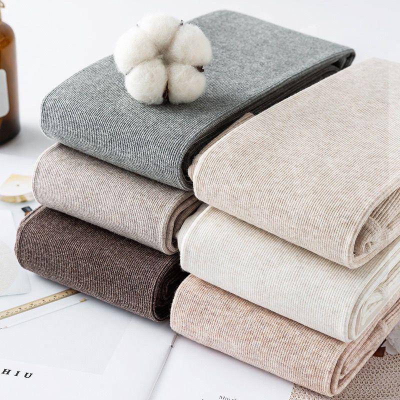 秋冬显瘦打底裤女薄款裤条纹连裤袜米白浅灰色踩脚裤外穿1122z