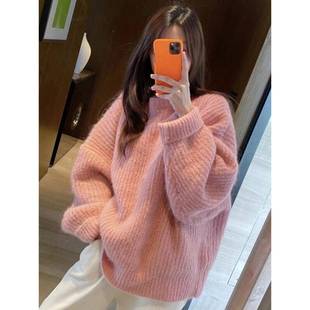 胖mm宽松减龄针织衫 大码 上衣1011k 2025季 秋冬女毛衣打底感长袖