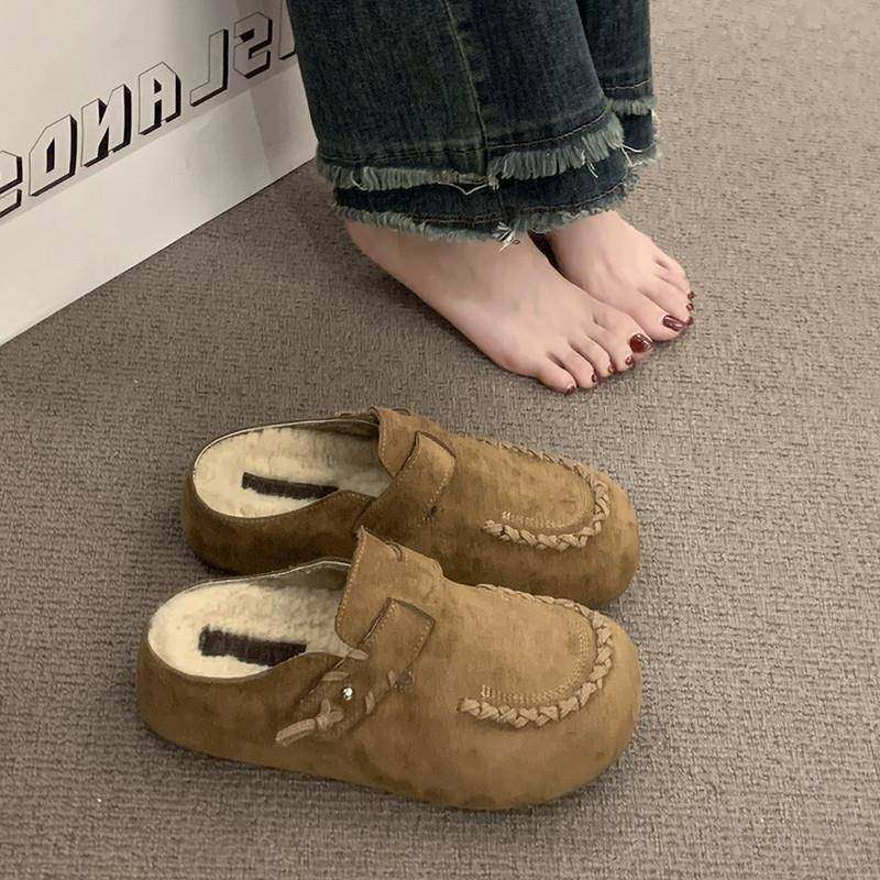 春秋厚底内增高勃肯鞋女2026新款加绒保暖包头半拖鞋毛茸茸0113z,女鞋,勃肯鞋/软木鞋,淘宝优惠券,粉丝福利购,淘宝优惠卷