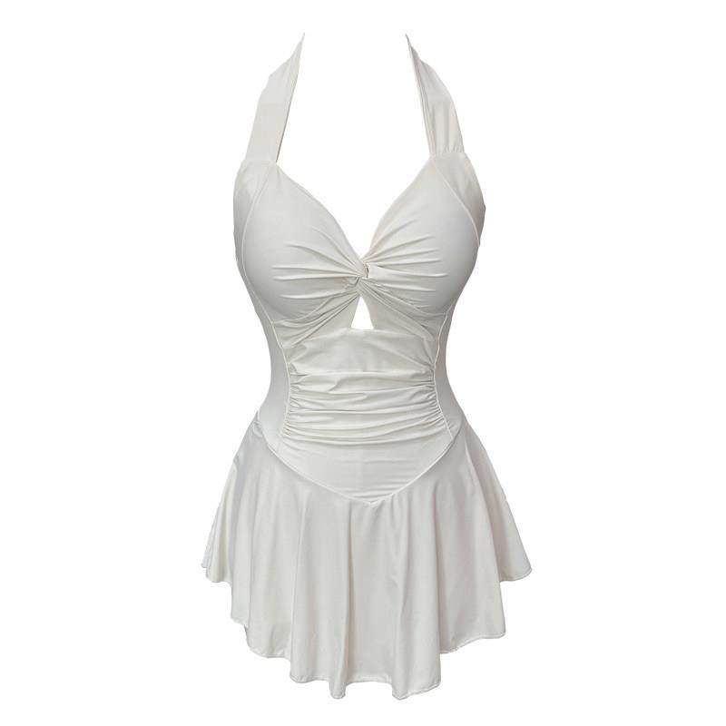 连体游泳衣女泡温泉2026新款女孩微胖遮肉女款绝美白色泳装0126w,运动/瑜伽/健身/球迷用品,连体泳衣,淘宝优惠券,粉丝福利购,淘宝优惠卷