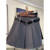 2026春夏季 新款 高腰防走光亮片百褶A字短裙显瘦百搭百褶裙半0206r