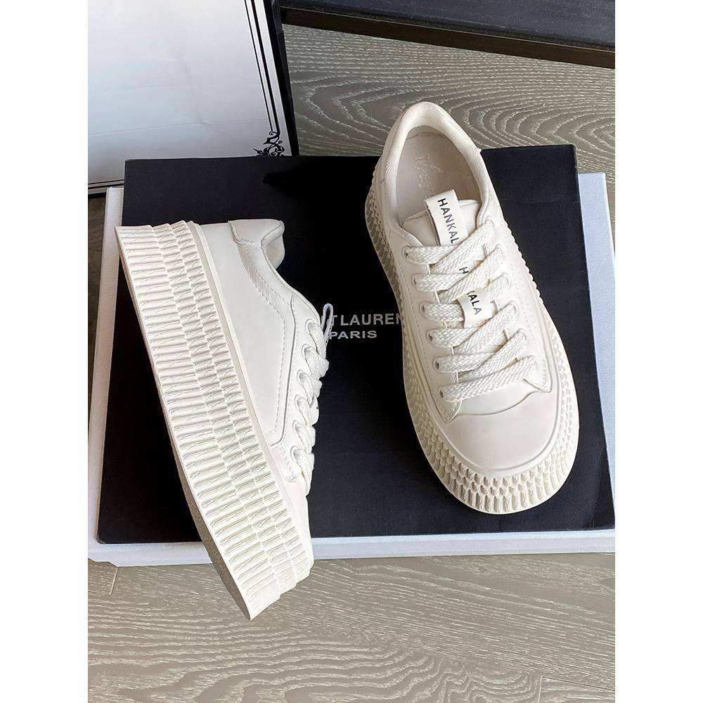 饼干鞋女2025年秋季新款厚底小白鞋百搭松糕增高运动休闲板1109r