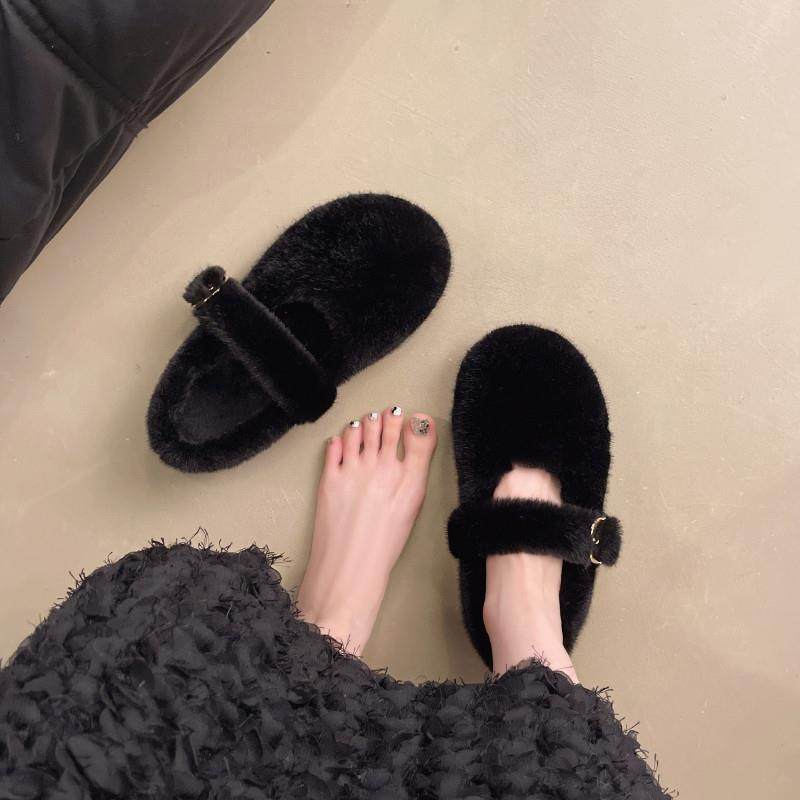 春秋毛毛单鞋女2026新款百搭休闲平底圆头玛丽珍鞋浅口豆豆0125z,女鞋,勃肯鞋/软木鞋,淘宝优惠券,粉丝福利购,淘宝优惠卷