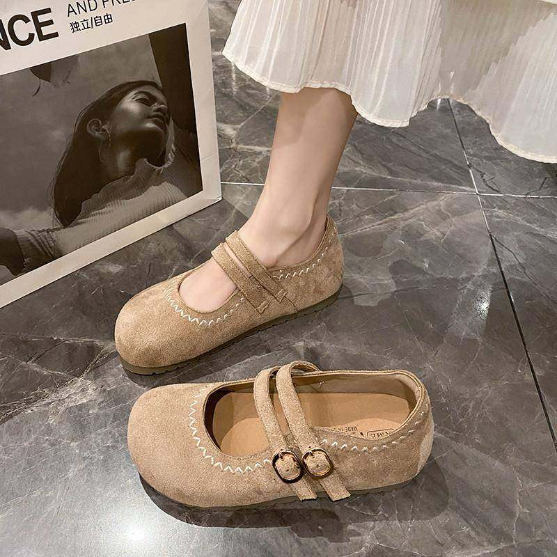 春秋磨砂皮玛丽珍勃肯鞋女2026新款温柔百搭浅口平底搭扣单0121z,女鞋,勃肯鞋/软木鞋,淘宝优惠券,粉丝福利购,淘宝优惠卷