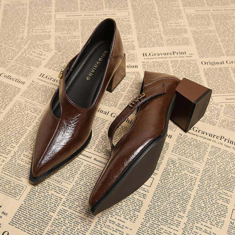 鞋子女2026开春款女鞋新款单鞋尖头玛丽珍粗跟高跟小皮鞋0126w,女鞋,浅口单鞋,淘宝优惠券,粉丝福利购,淘宝优惠卷