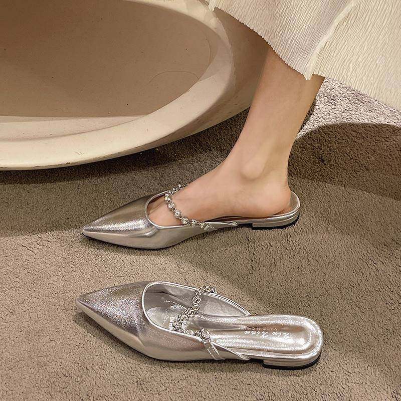 春秋2026新款法式平底包头凉拖鞋女炼条尖头穆勒半拖0125z,女鞋,勃肯鞋/软木鞋,淘宝优惠券,粉丝福利购,淘宝优惠卷