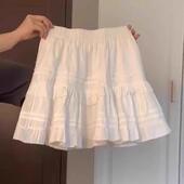 芭蕾风白色半身裙女夏季 2026新款 a字小个子蛋糕蓬蓬裙荷叶边0206r