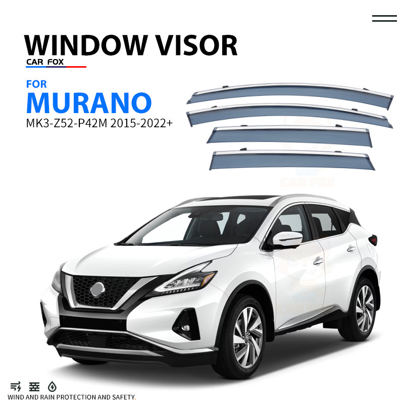 适用2008-2022+楼兰晴雨挡雨板雨眉MURANO Window visor专用专车