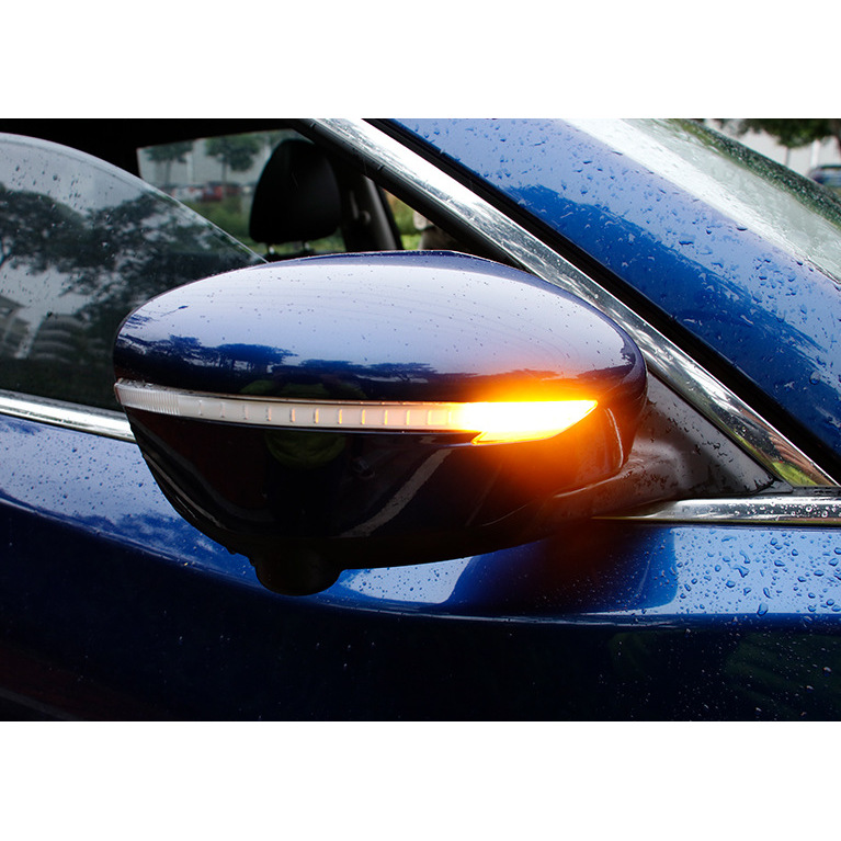 适用于新奇骏逍客楼兰改装后视镜流水转向灯LED灯流光灯条灯罩专