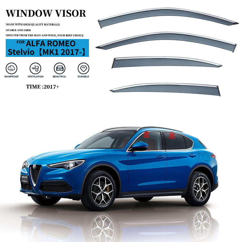 适用Alfa Romeo Stelvio Window visor阿尔法.罗密欧斯坦维晴雨挡