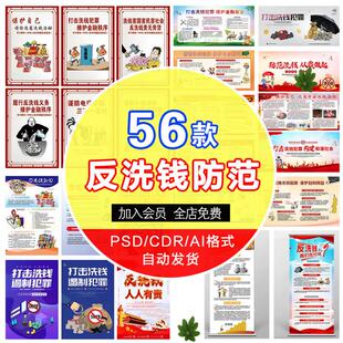 2025反洗钱防范知识三折页X展板挂图海报金融安全宣传栏图片素材