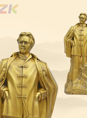 40cm 62cm主席黄铜青年像 毛爷爷青年时期黄铜摆件c7