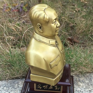 毛主席铜像光明在前半身铜摆件毛爷爷铜像半身像家居摆件18.3cmc8