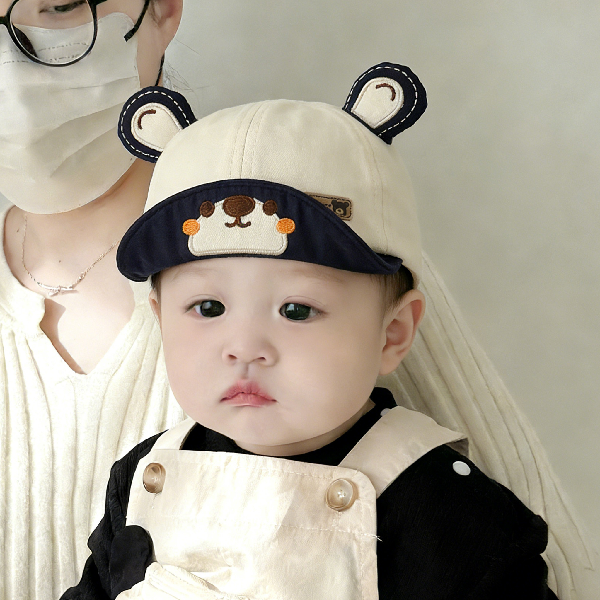 婴儿帽子春秋季宝宝薄款遮阳鸭舌帽可爱纯棉男女童软檐防晒棒球帽