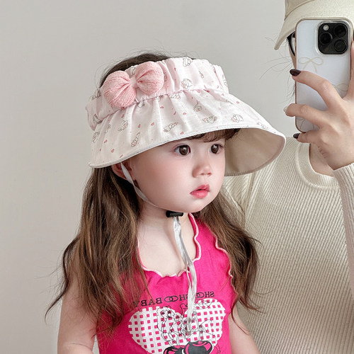 婴幼儿夏季大檐防晒空顶公主帽