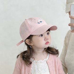 韩版儿童帽子春秋速干薄款百搭鸭舌帽男女宝宝可爱遮阳透气棒球帽