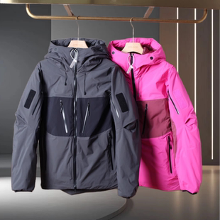 鸟家羽绒服情侣户外滑雪东北加厚跃冬揽石连帽冲锋衣滑雪服派克服