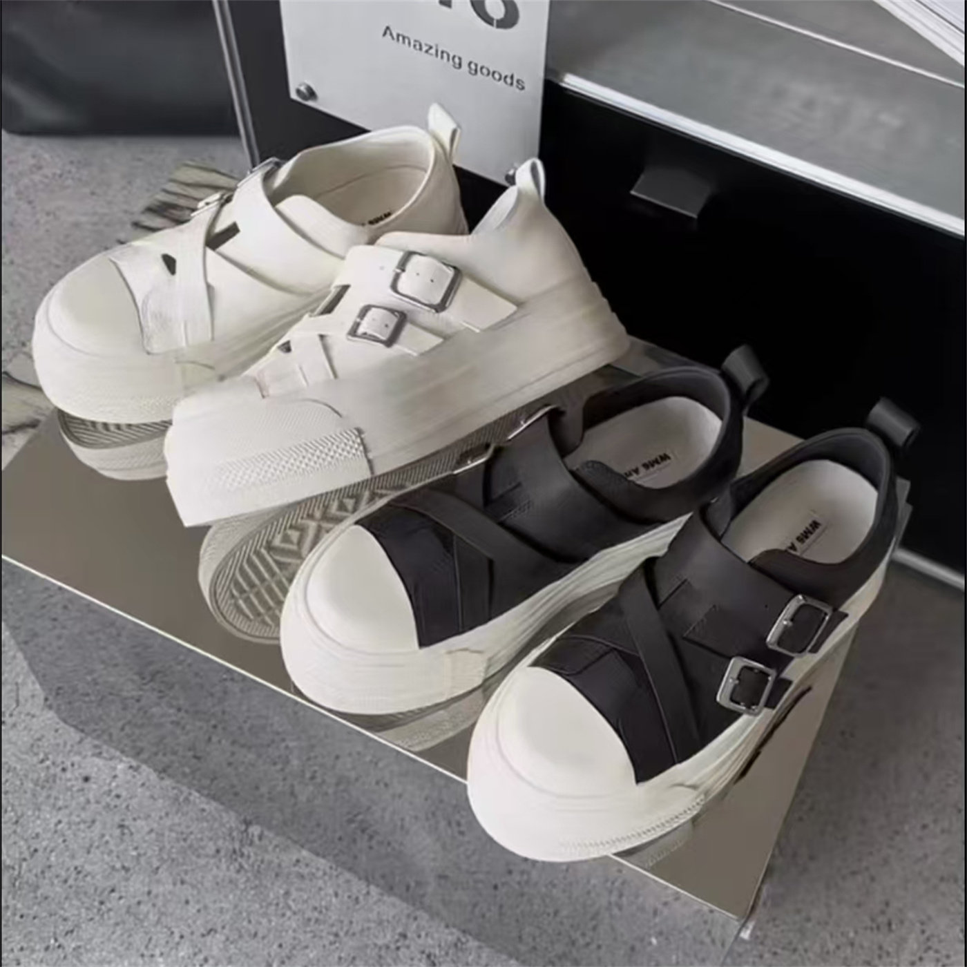 WM欧洲站2026春款真皮女鞋百搭时尚新品舒适浅口圆头厚底休闲板鞋,女鞋,休闲板鞋,淘宝优惠券,粉丝福利购,淘宝优惠卷