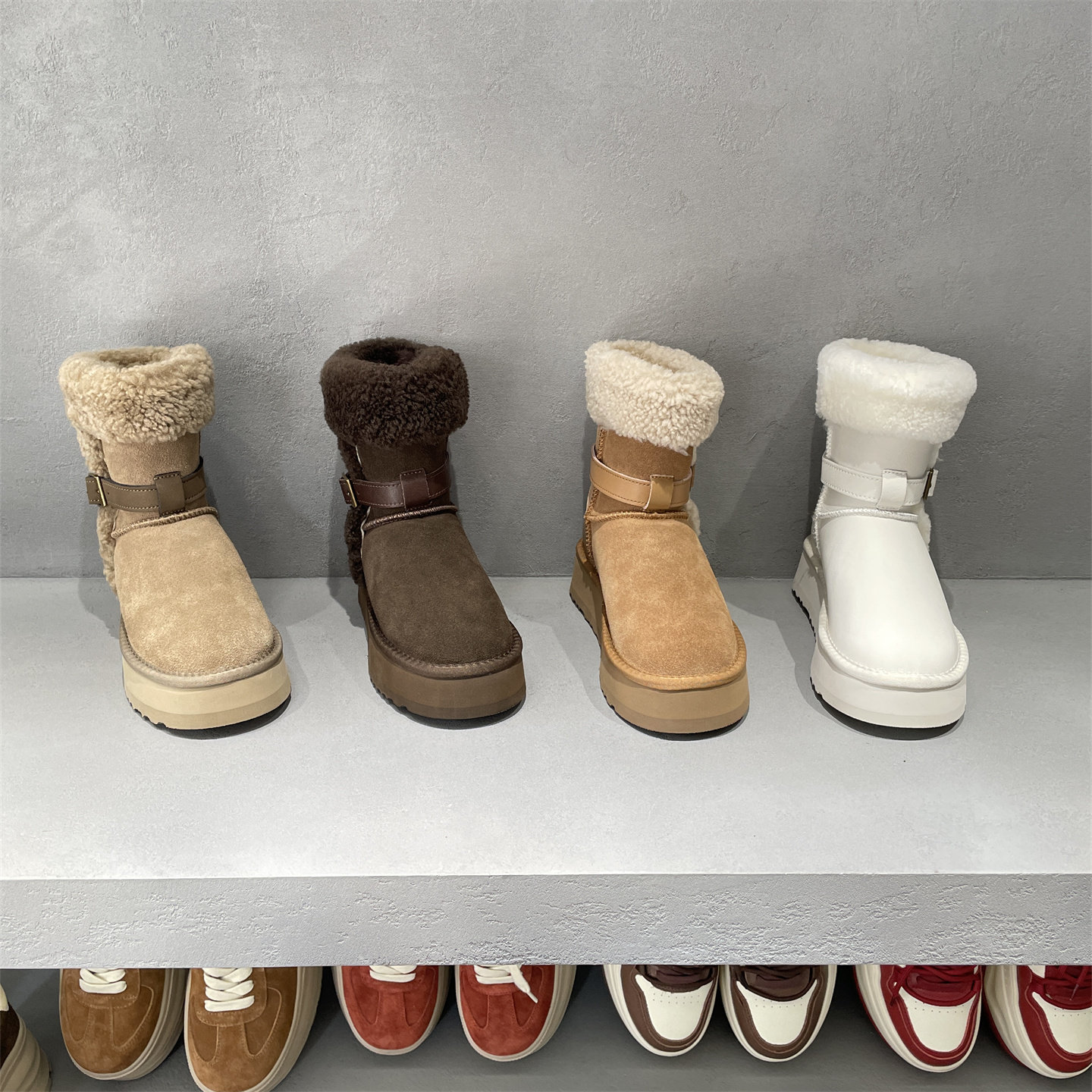 XFMD欧洲站冬磨砂真皮加绒雪地靴