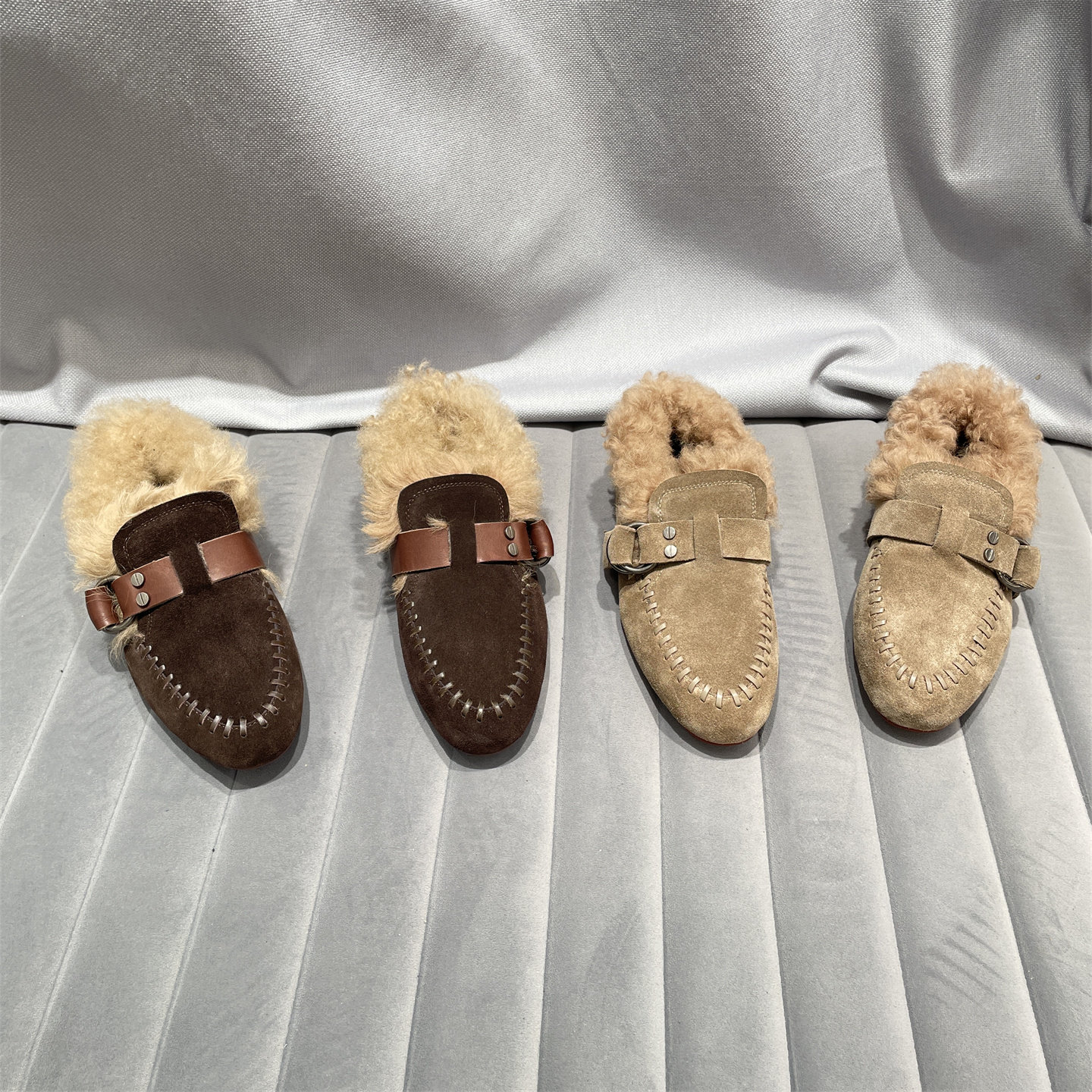 乐魔欧洲站磨砂真皮加绒乐福鞋