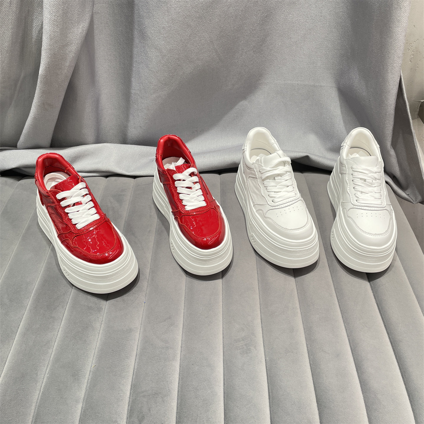 欧洲站2026春款新品真皮女鞋百搭时尚休闲增高厚底低帮松糕板鞋