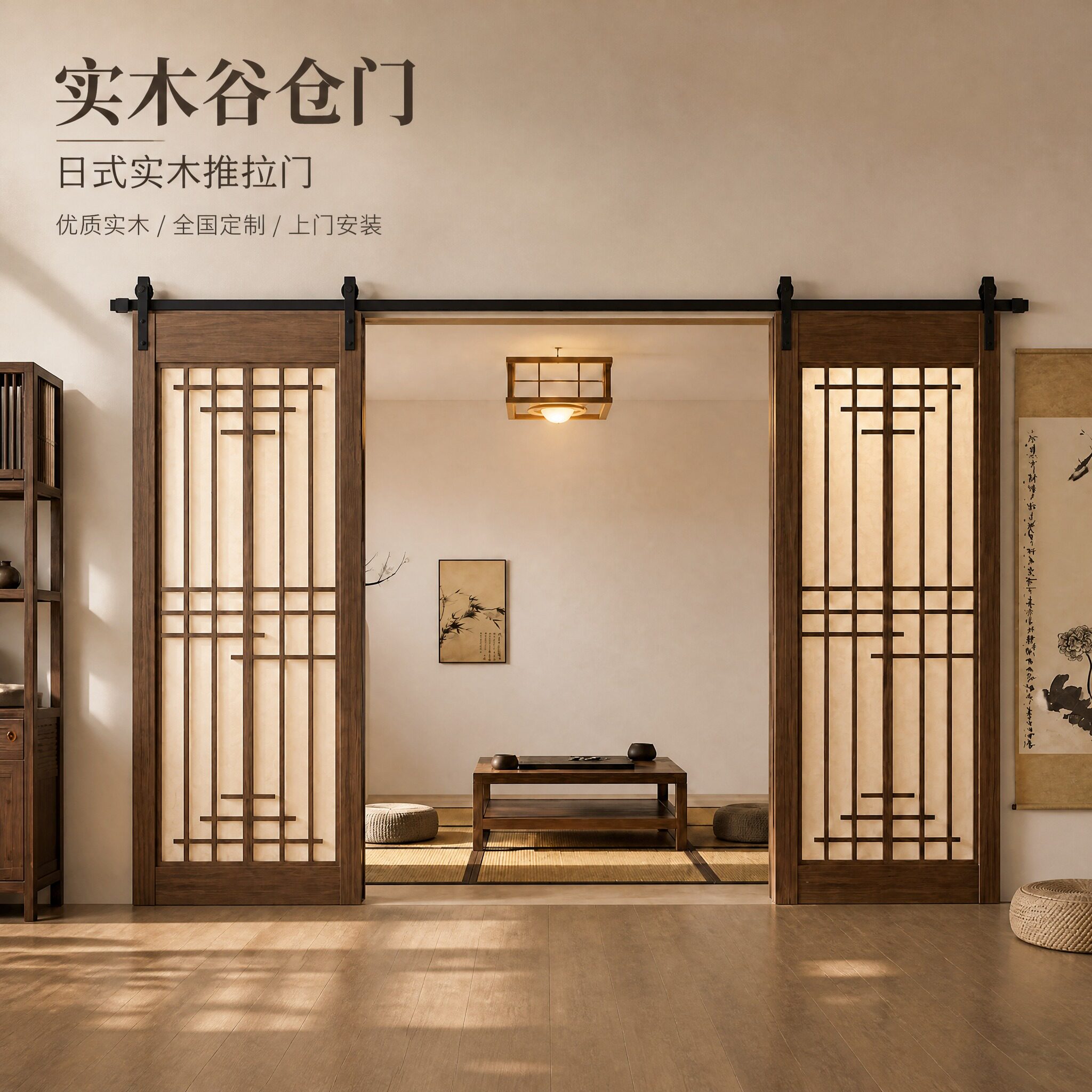 定制实木谷仓门全国上门安装图片