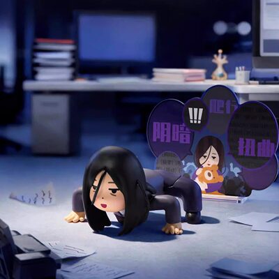 正品X11SPACE插画小人生活把我做成小便当系列可动盲盒桌面摆件