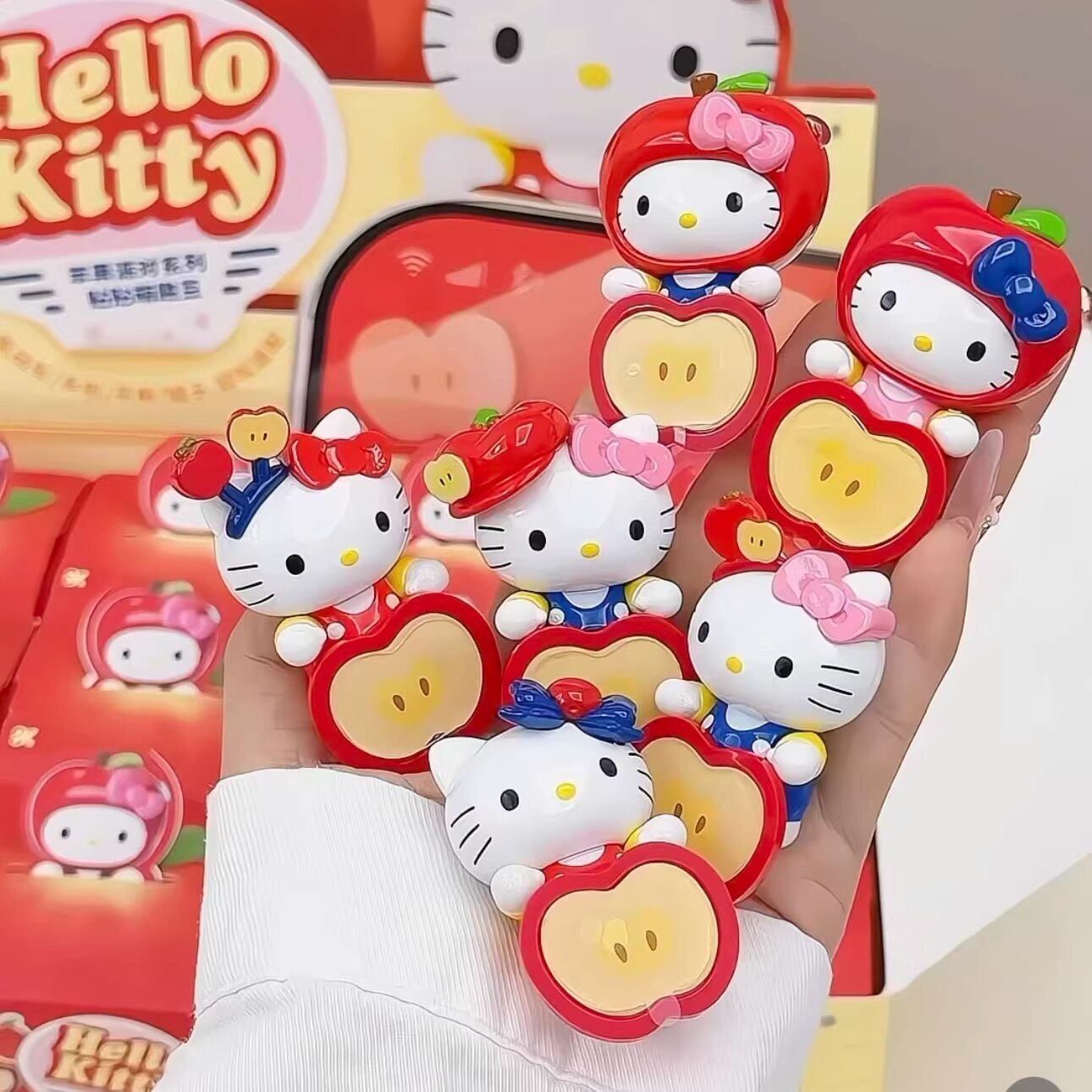 正版hello Kitty苹果派对系列贴贴萌趣豆周边可爱手机平板贴摆件