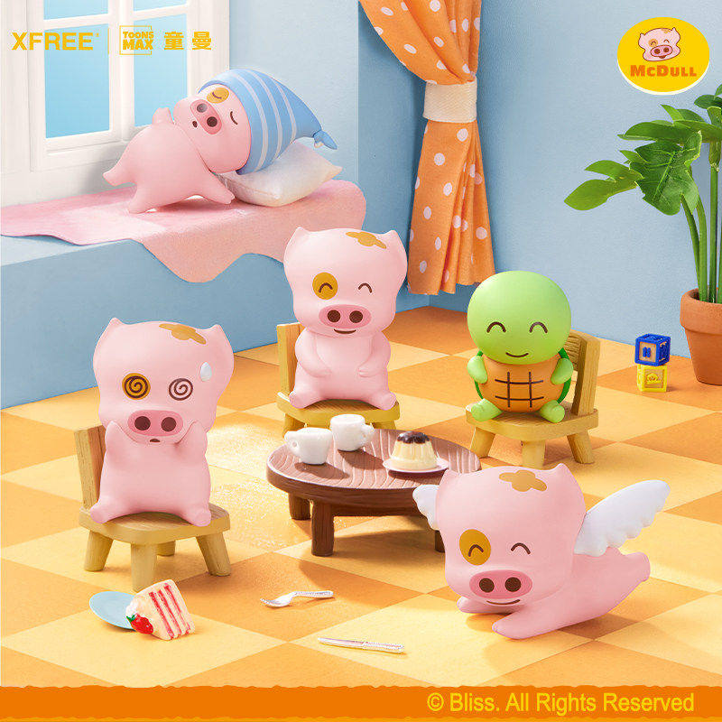 【现货】正版X11麦兜和朋友们排排坐盲盒mini萌粒公仔桌面摆件