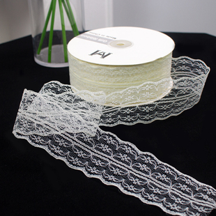 4.5cm宽彩色蕾丝花边丝带花束包装蝴蝶结花艺手工花店资材