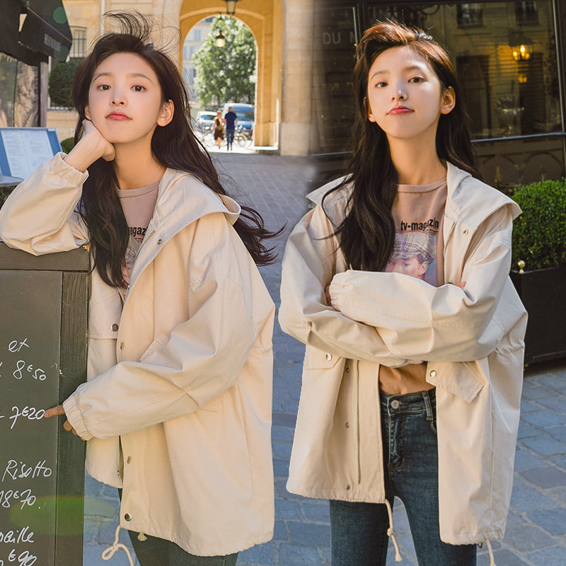 风衣女中长款韩版褂子外套女春秋百搭拼接2020新款短款小个子显瘦