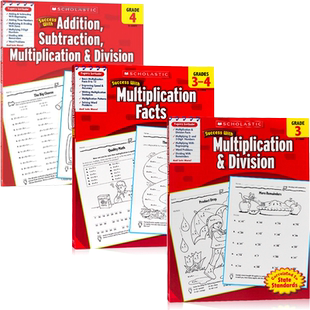 Scholastic Success with Addition Subtraction Multiplication Division Grade 3-4 学乐成功系列练习册 小学数学Math三四年级