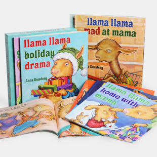 羊驼拉玛8册英文原版 绘本 情绪管理性格培养 Llama 8岁儿童幼儿英语 Pajama 非点读 Red