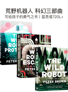 The Wild Robot 荒野机器人三部曲 英文原版科幻小说 荒岛Escapes Protects 3册全套盒装 Peter Brown彼得布朗 青少年课外读物
